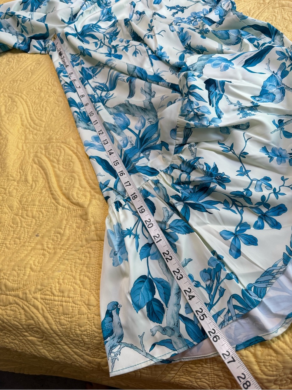 H245 NWT A Rare Bird OS Set Teal Blue Boho Velvet Top Floral Bird Wide Leg Pants - Picture 8 of 16